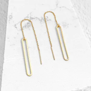 Paperclip Oval Threader Earrings