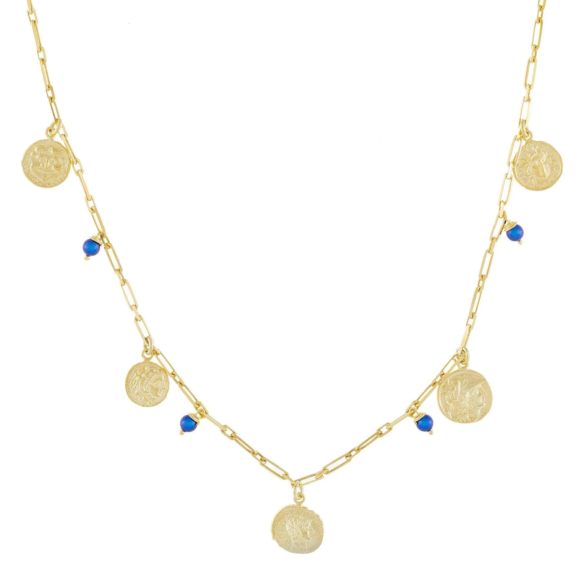 Pastel Pearl X Coin Necklace