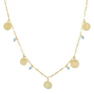 Pastel Pearl X Coin Necklace