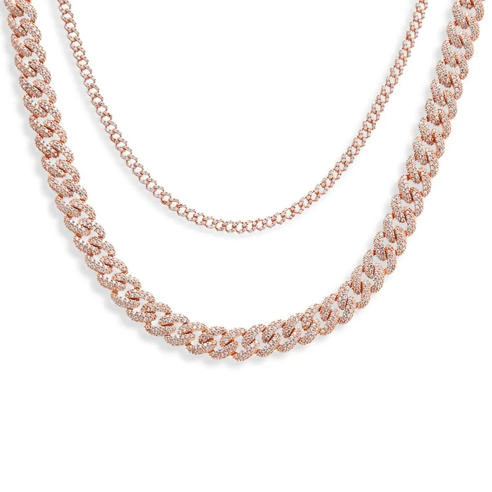 Pavé Double Chain Link Combo Set
