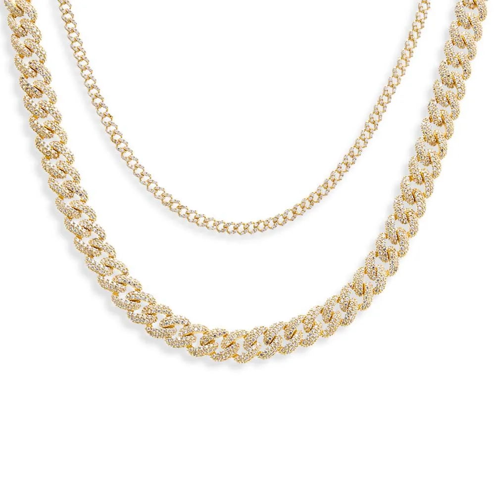 Pavé Double Chain Link Combo Set