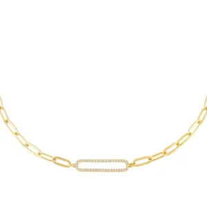 Pavé X Solid Oval Link Choker