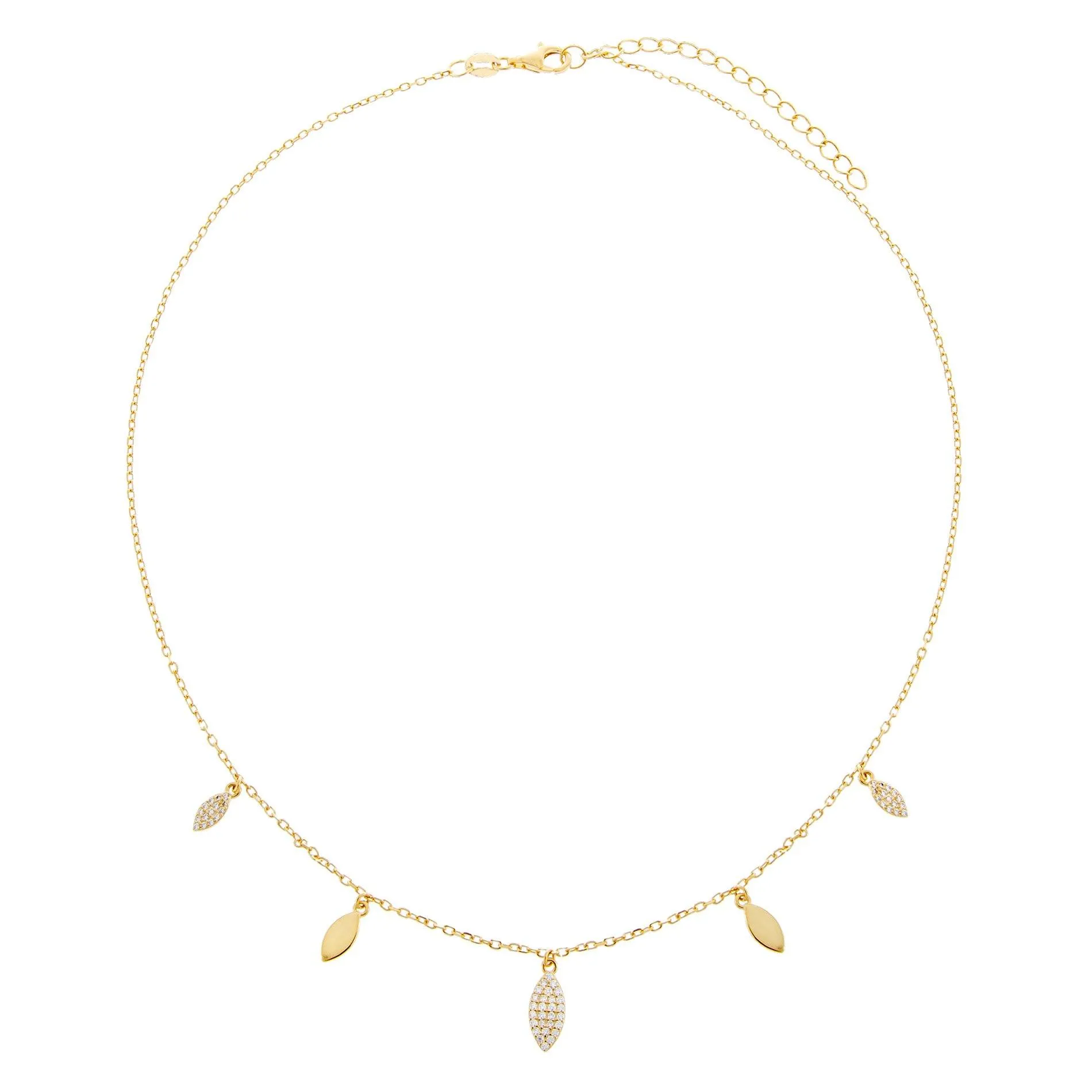 Pavé/Solid Teardrop Necklace