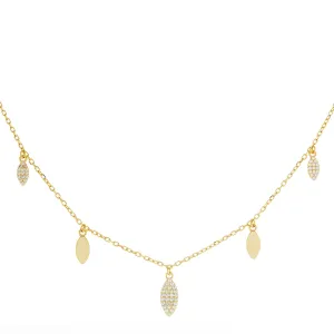 Pavé/Solid Teardrop Necklace