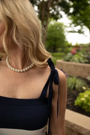 Pearl Necklace with Earrings-White