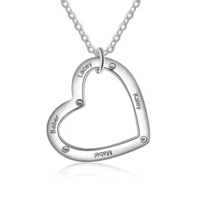 Personalized Engrave 4 Name Necklaces For Women