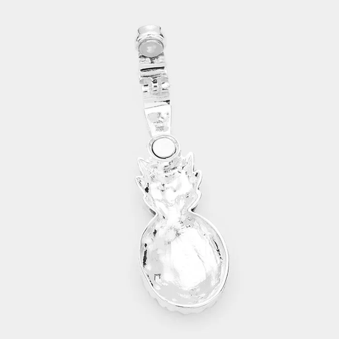 Pineapple Silver Metal Magnetic Pendant Set