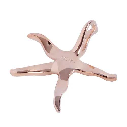 Pink Gold Plated Sterling Silver Starfish Pendant(M) (Chain Sold Separately)