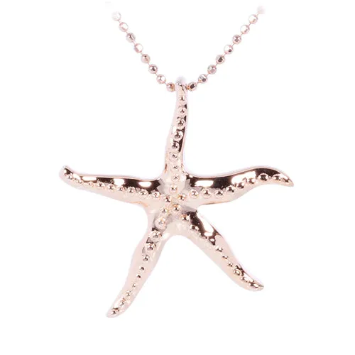 Pink Gold Plated Sterling Silver Starfish Pendant(M) (Chain Sold Separately)