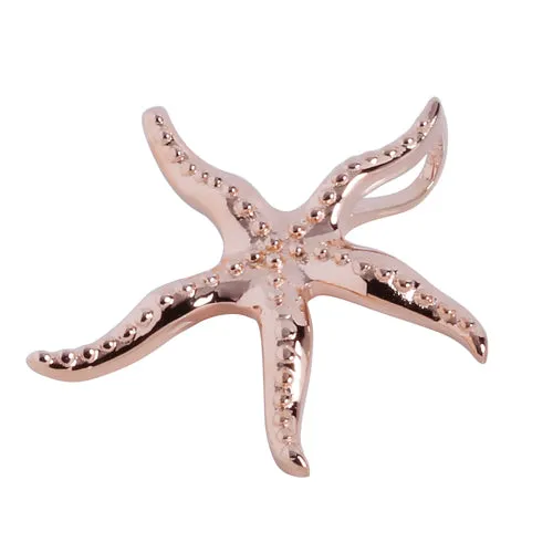 Pink Gold Plated Sterling Silver Starfish Pendant(M) (Chain Sold Separately)