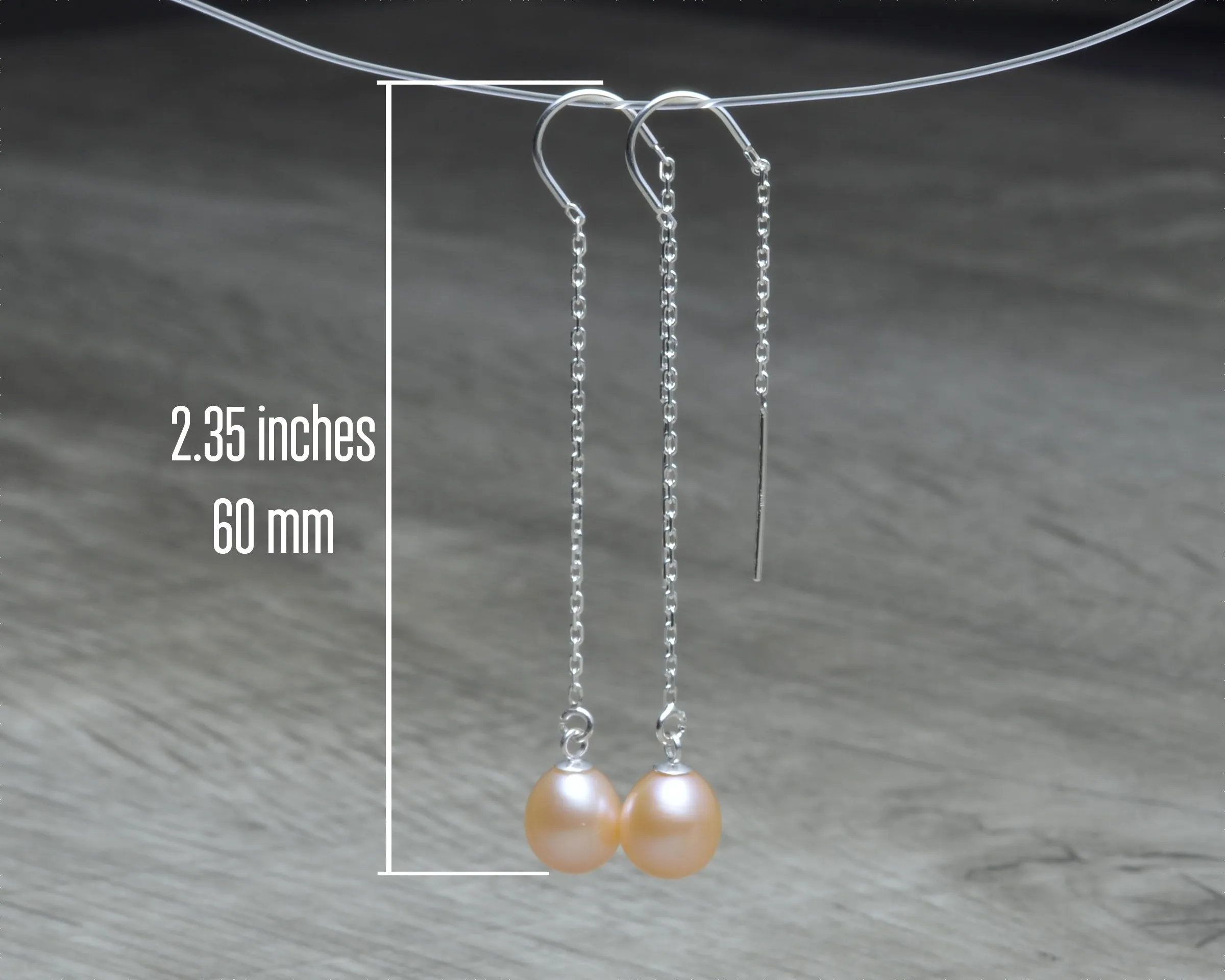 PINK PEARL THREADER EARRINGS