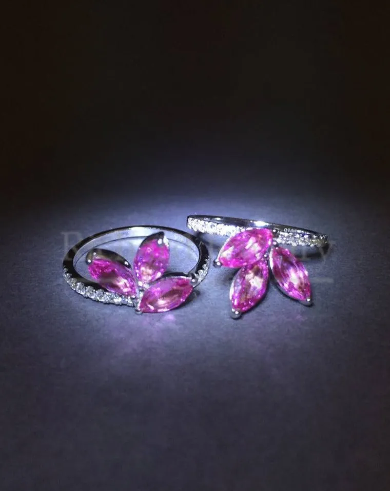 Pink Sapphire Diamond Rings