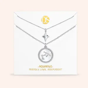 "Mystic Guardian" Set of Two Constellation & North Star Pendant Layering Necklaces