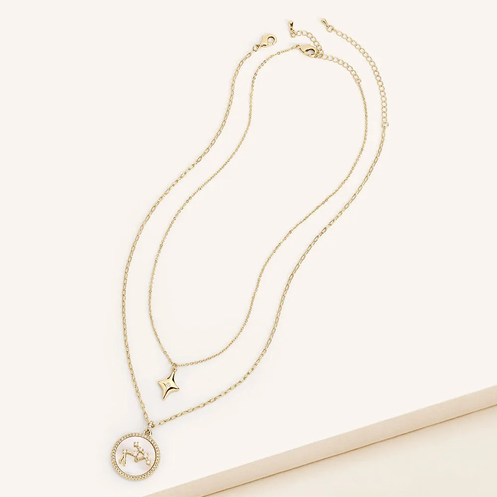 "Mystic Guardian" Set of Two Constellation & North Star Pendant Layering Necklaces