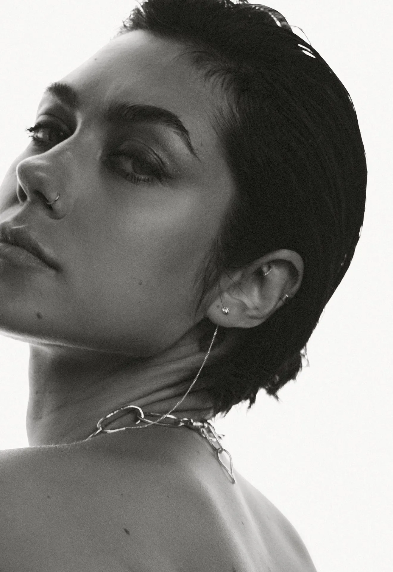 Raw Threader Chain Earrings Silver
