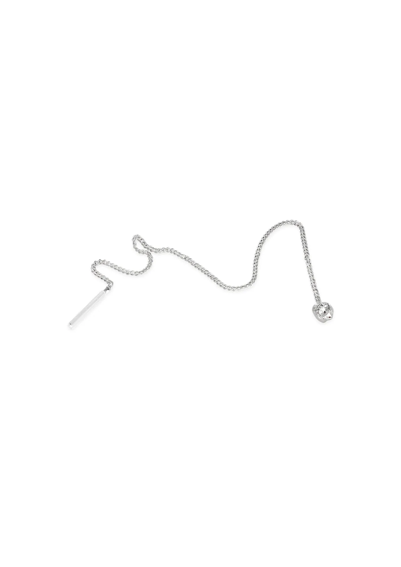Raw Threader Chain Earrings Silver