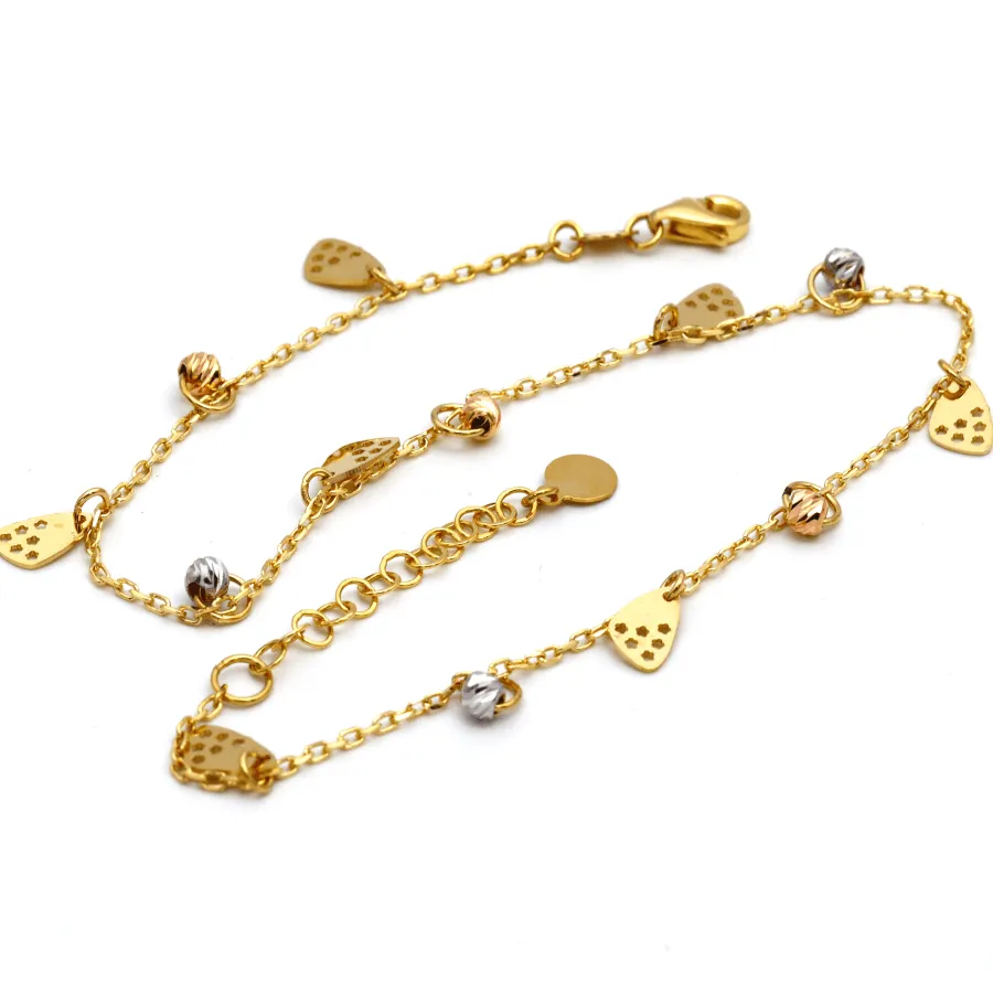 Real Gold Star Rosary Anklet Adjustable Size A1012
