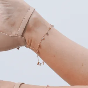 Real Gold Star Rosary Anklet Adjustable Size A1012
