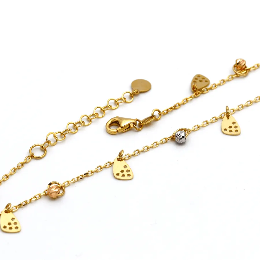 Real Gold Star Rosary Anklet Adjustable Size A1012