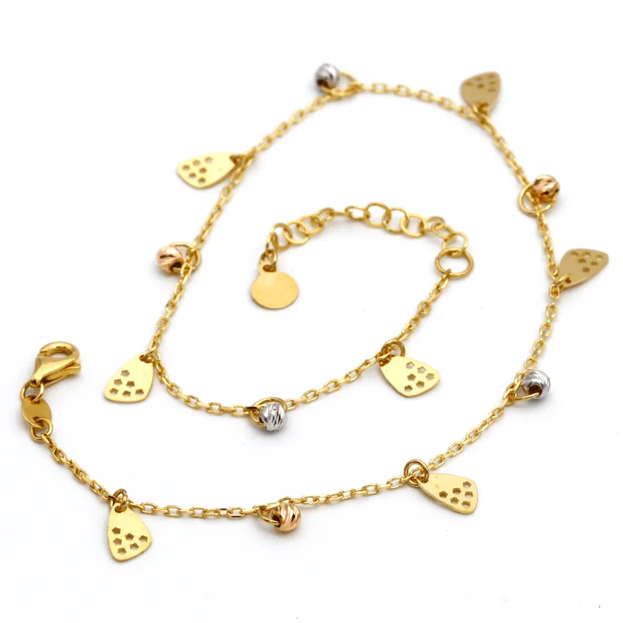 Real Gold Star Rosary Anklet Adjustable Size A1012