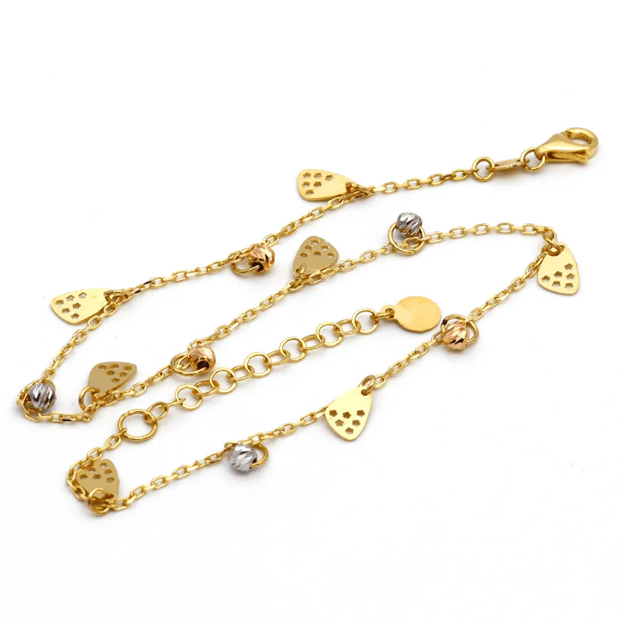 Real Gold Star Rosary Anklet Adjustable Size A1012