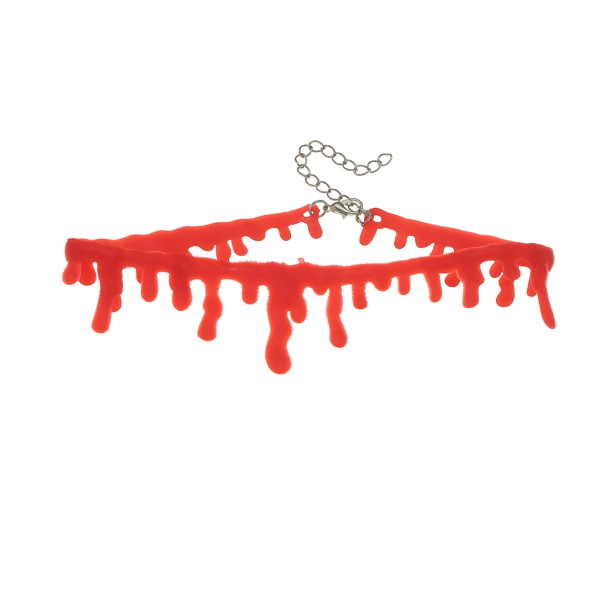 Red & Silver-Plated Blood Choker Necklace