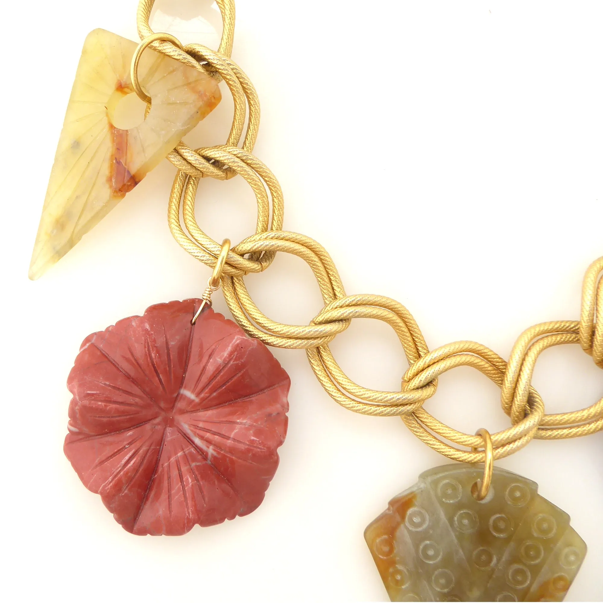 Red jasper floral necklace