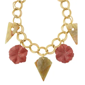 Red jasper floral necklace