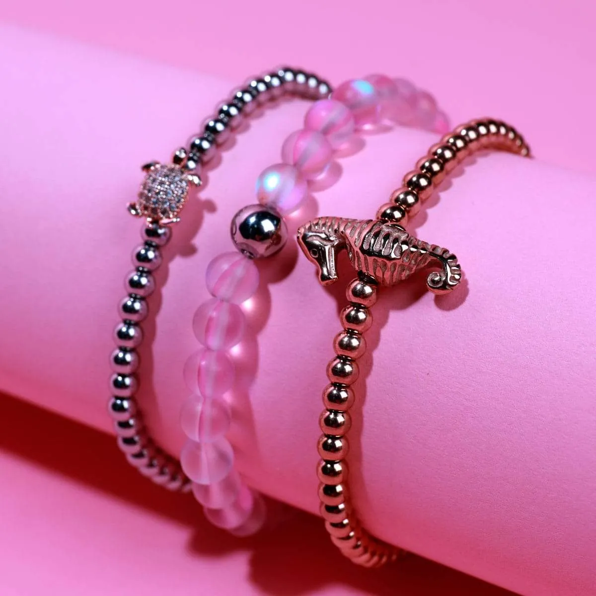 Reef | 18k Rose Gold | Seahorse Macrame Charmballa Bracelet