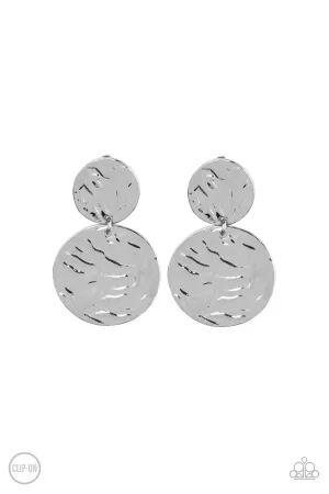 Relic Ripple - Silver Clip-On Earring