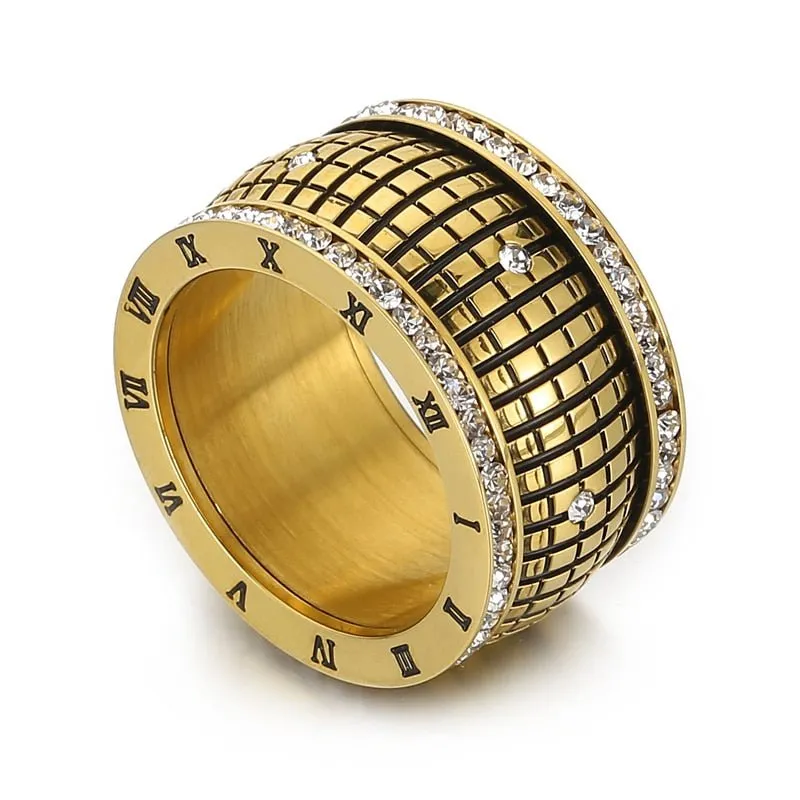 Retro Roman Numeral Ring Gold For Women Jewelry
