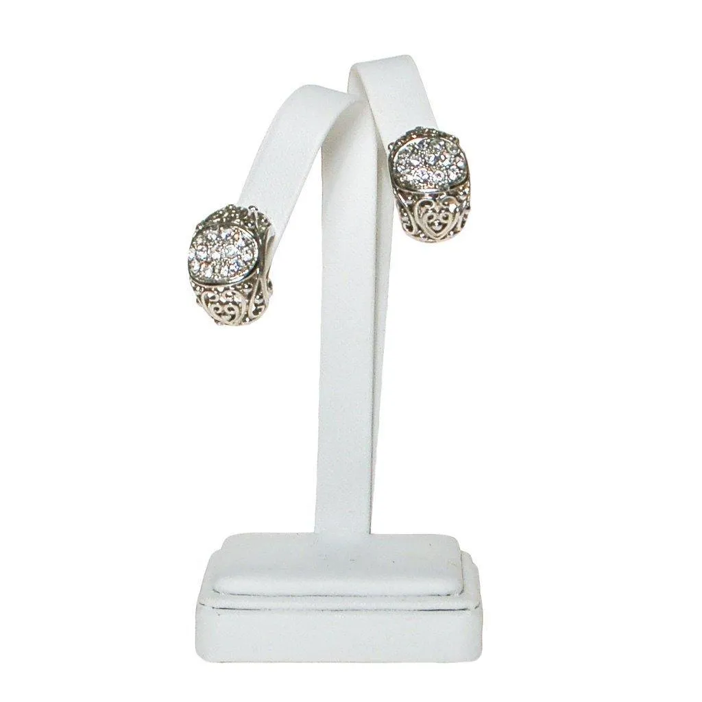Rhinestone Filigree Hoop Earrings