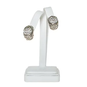 Rhinestone Filigree Hoop Earrings