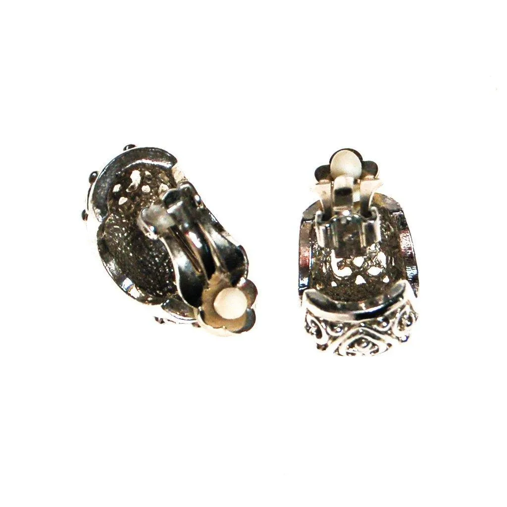 Rhinestone Filigree Hoop Earrings