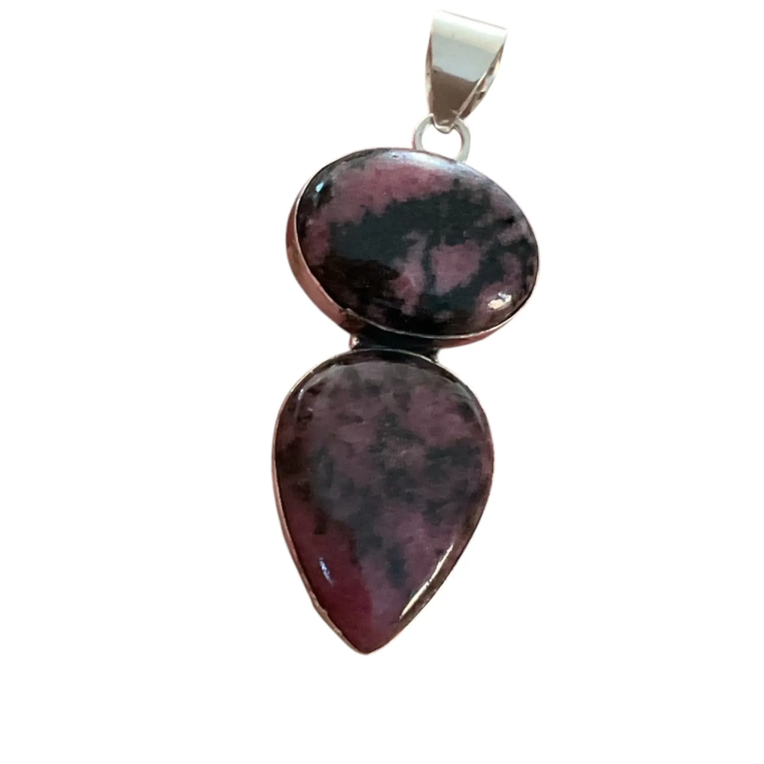 Rhodonite Solid 925 Sterling Silver Pendant