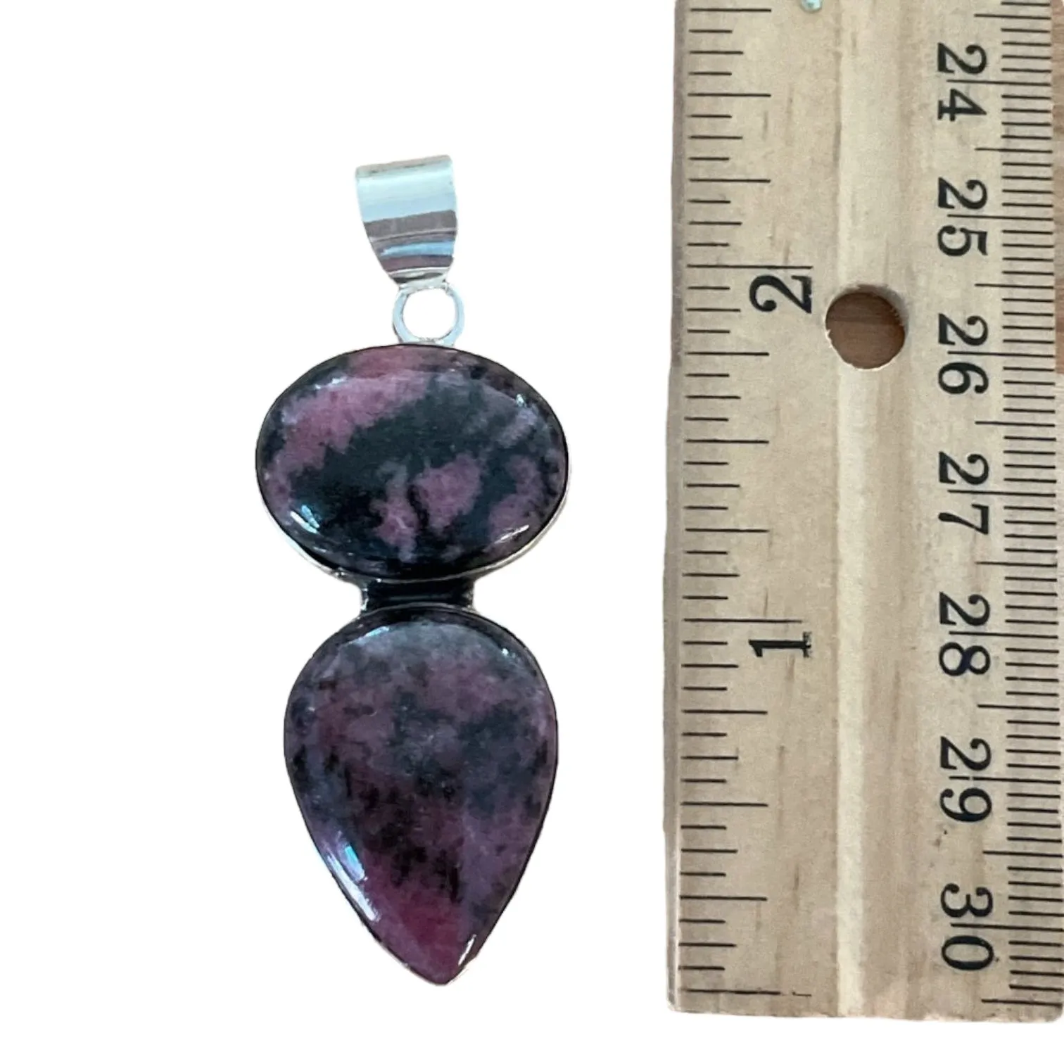 Rhodonite Solid 925 Sterling Silver Pendant