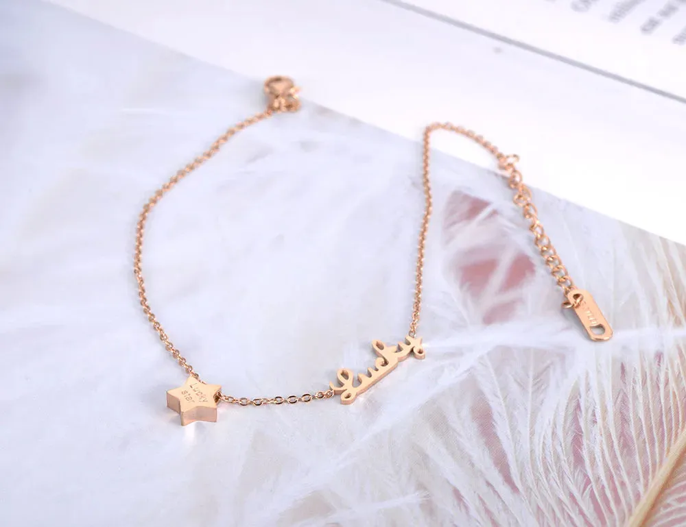 Rose Gold Plated Beach Charm Anklet Foot Jewelry