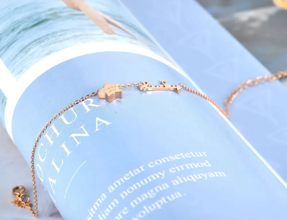 Rose Gold Plated Beach Charm Anklet Foot Jewelry
