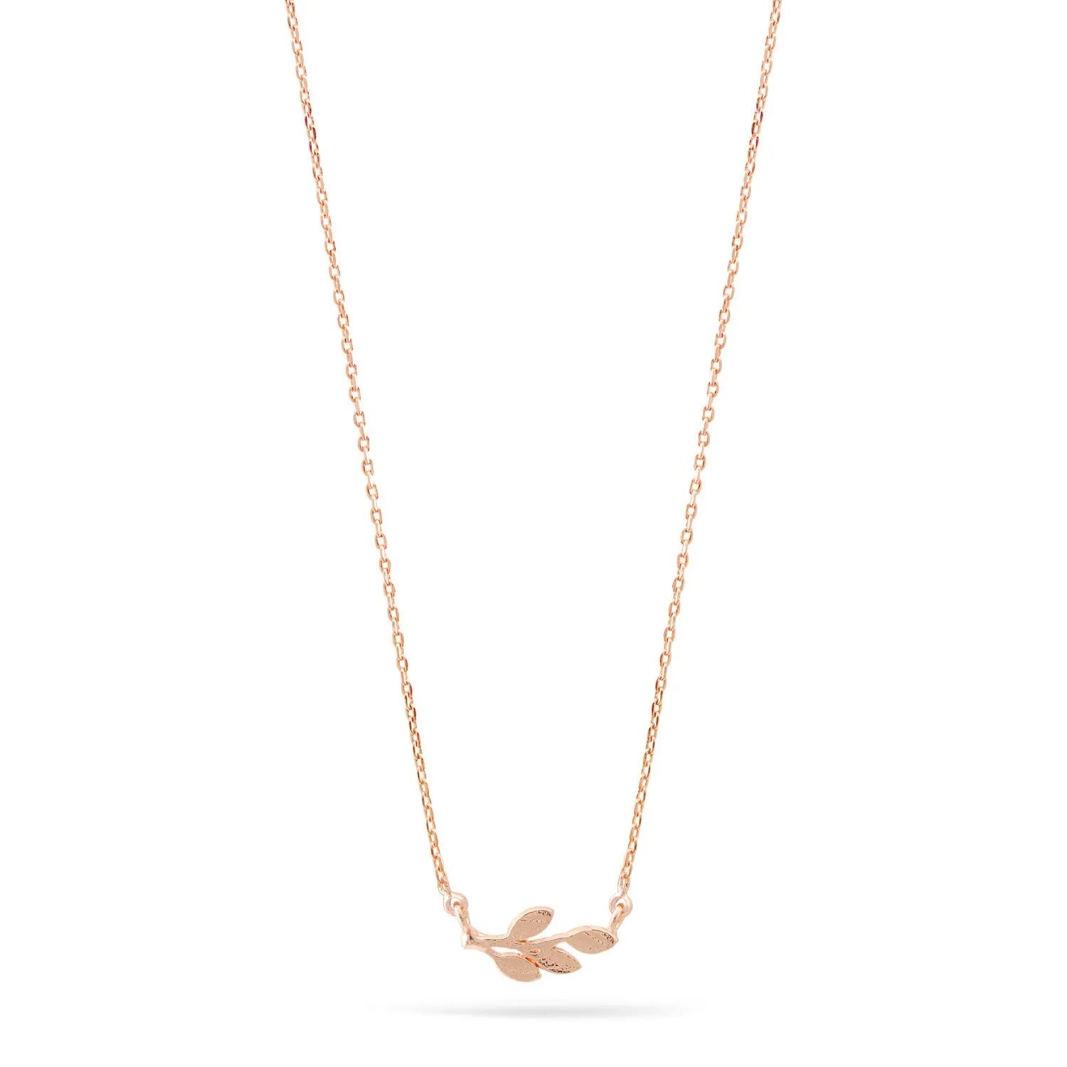 ROSE GOLD SMALL LEAF PENDANT SHORT NECKLACE #N9415RG