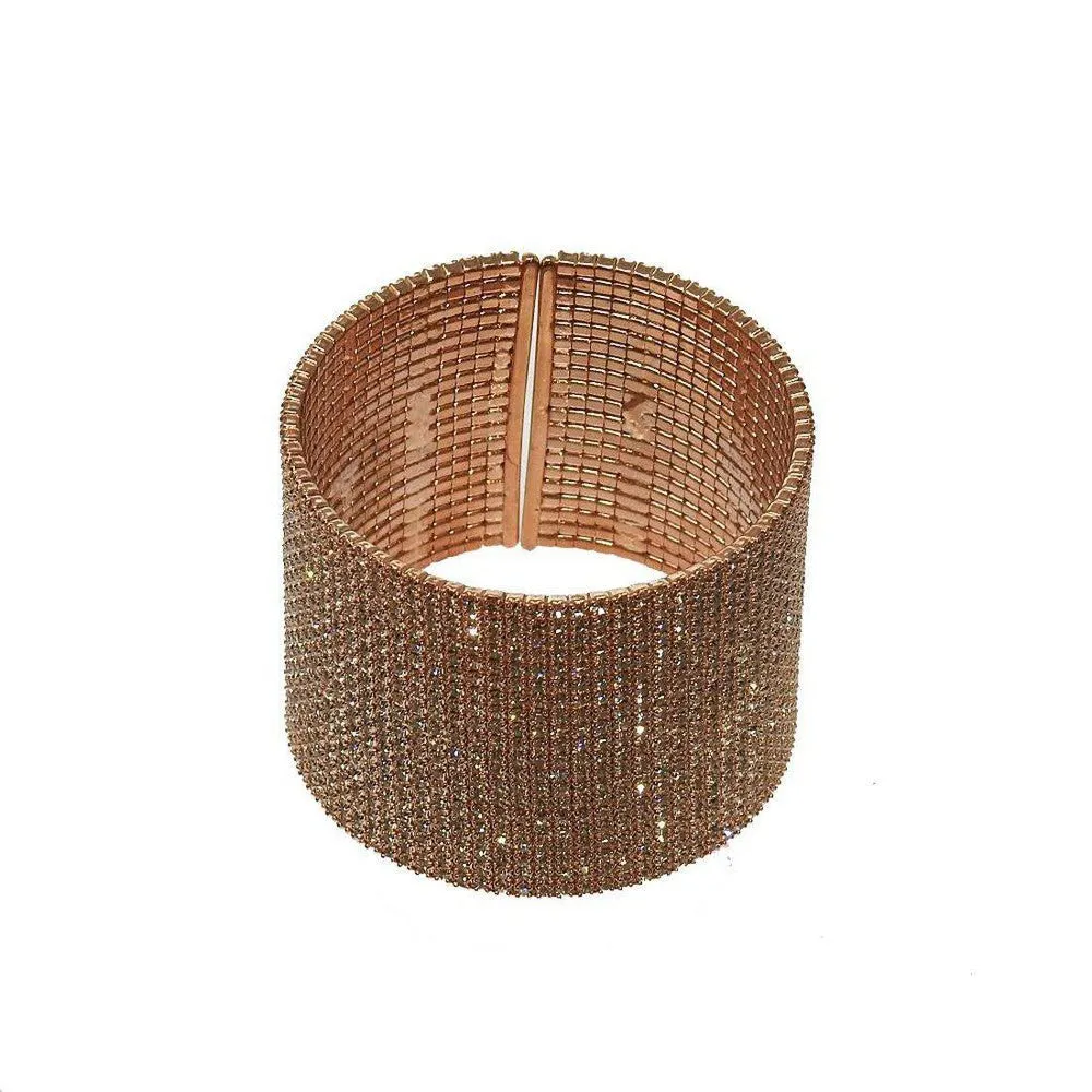 Rose Pave Crystal Cuff