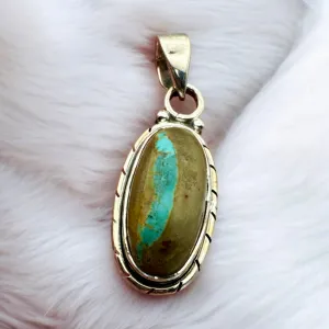 Royston Ribbon Turquoise Solid 925 Sterling Silver Pendant
