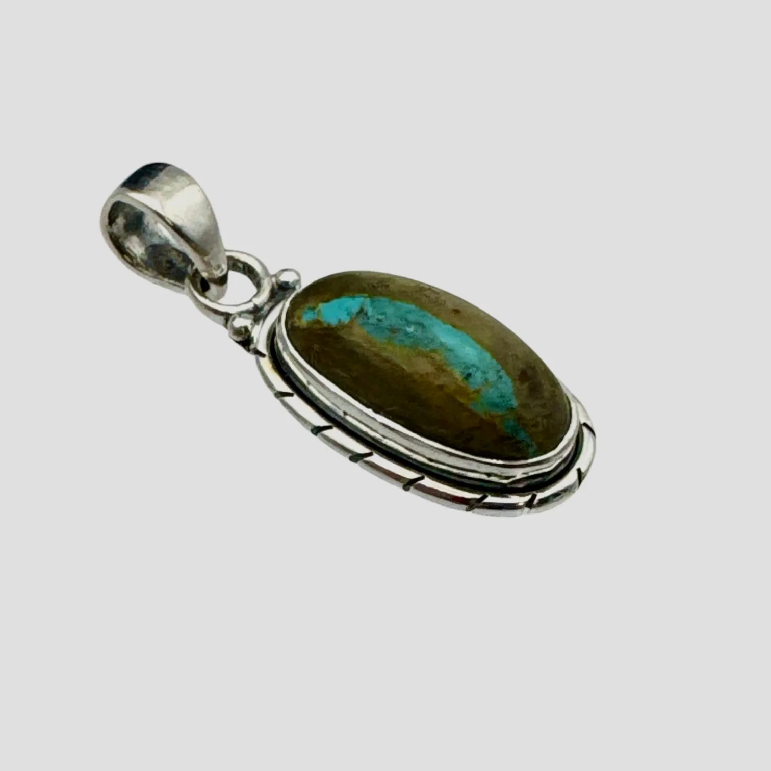 Royston Ribbon Turquoise Solid 925 Sterling Silver Pendant