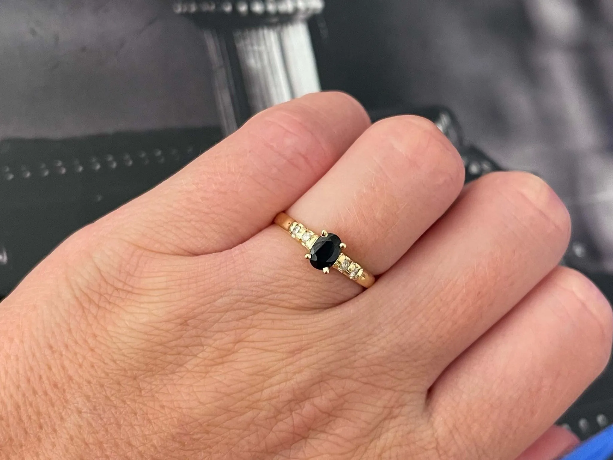 Sapphire and Diamond Ring in 14k Yellow Gold