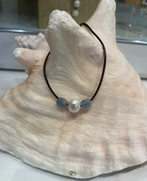Sea glass & pearls necklaces