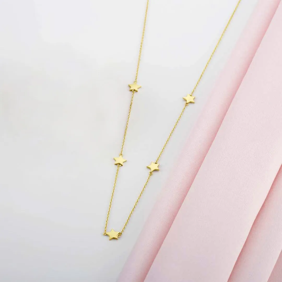 Silver Dainty Star Necklace Personalized Initial Jewelry Gift
