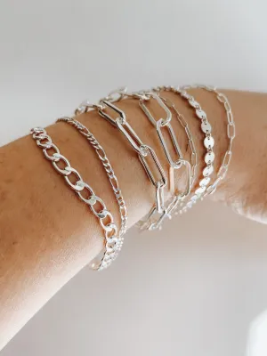 SILVER MINI FIGARO CHAIN