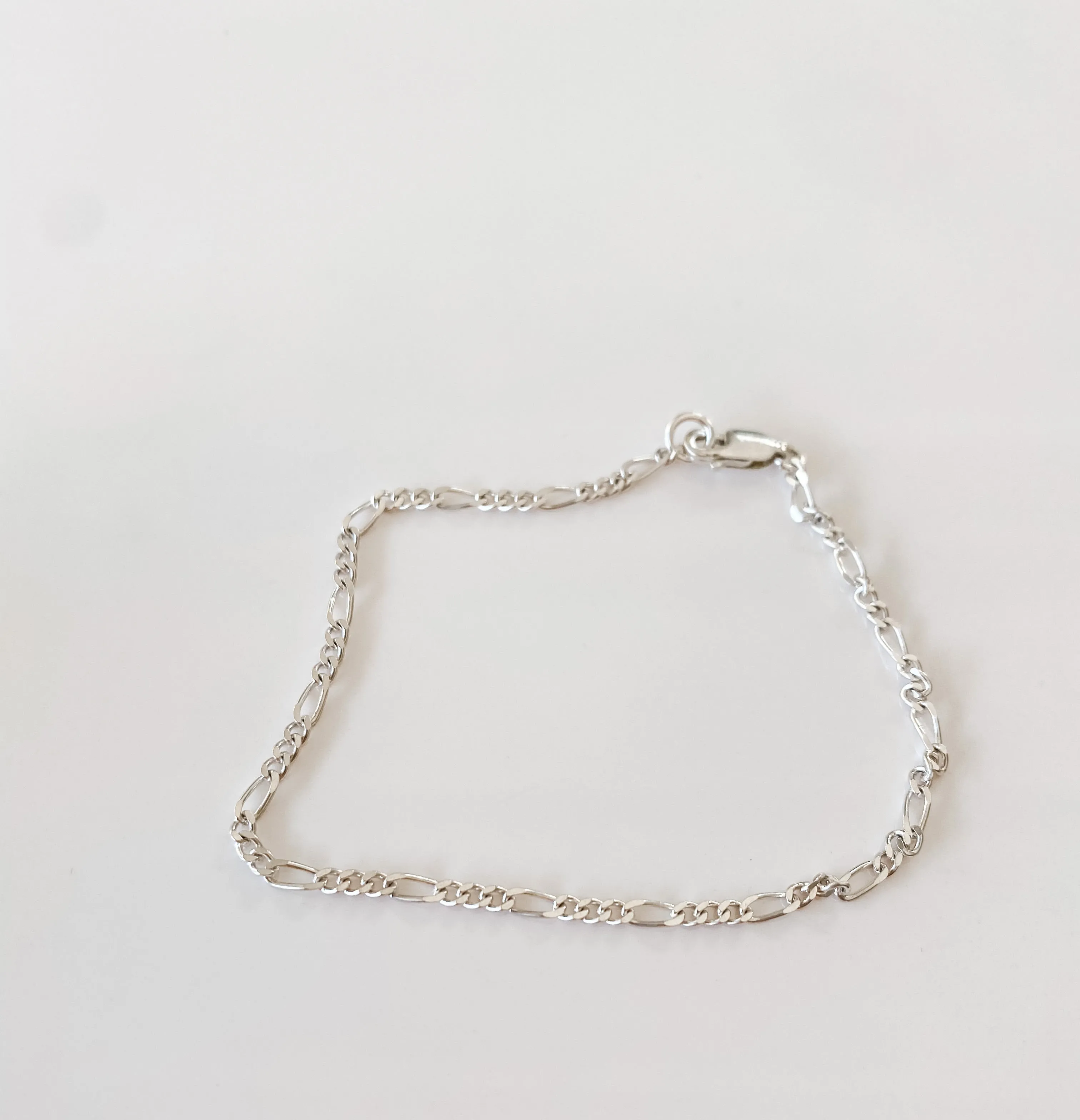 SILVER MINI FIGARO CHAIN