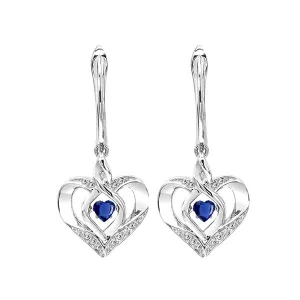 Silver (SLV 995) Diamond Classic Book Rhythm Of Love Fashion Earrings  - 1/10 ctw