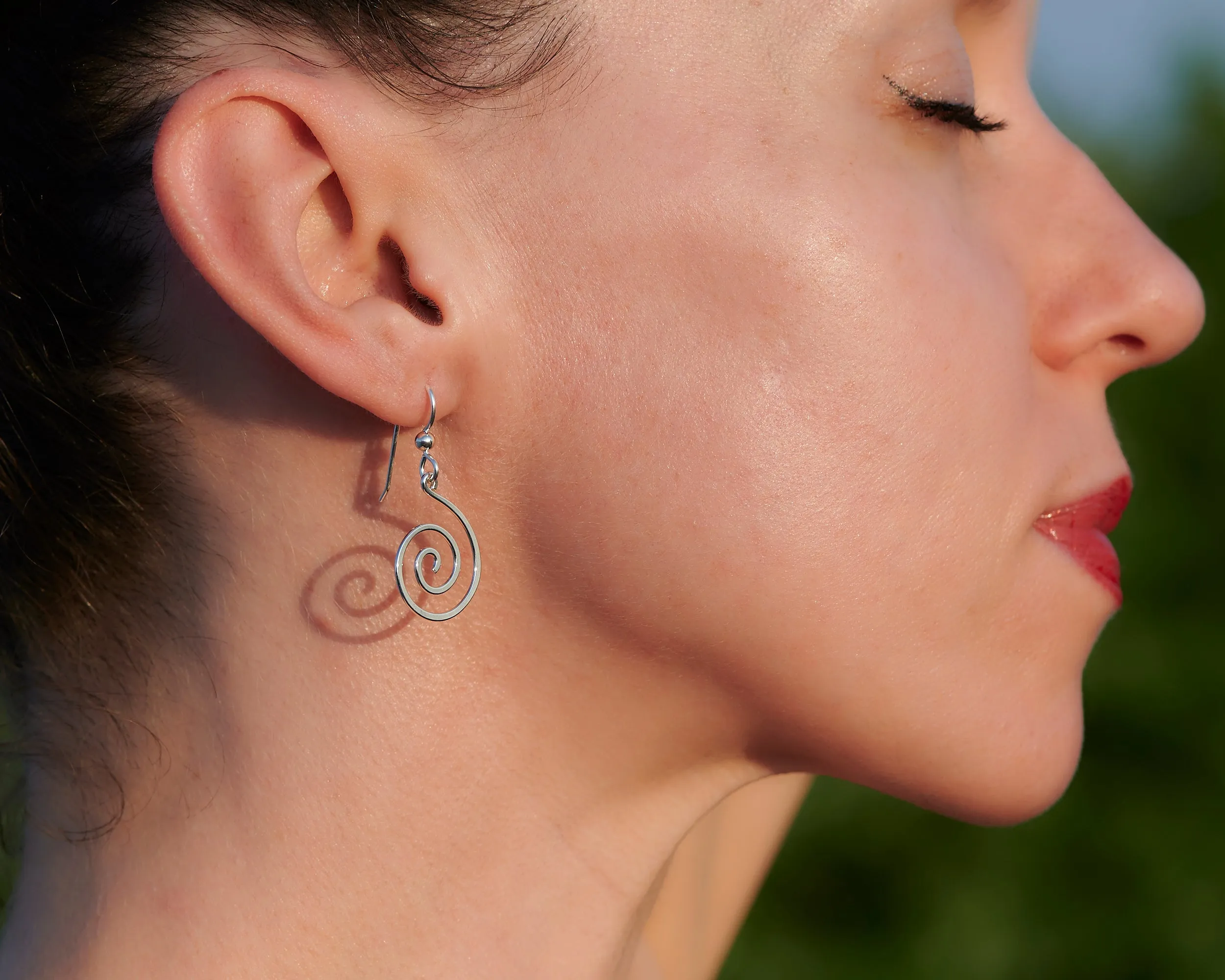 Silver Spiral Earrings