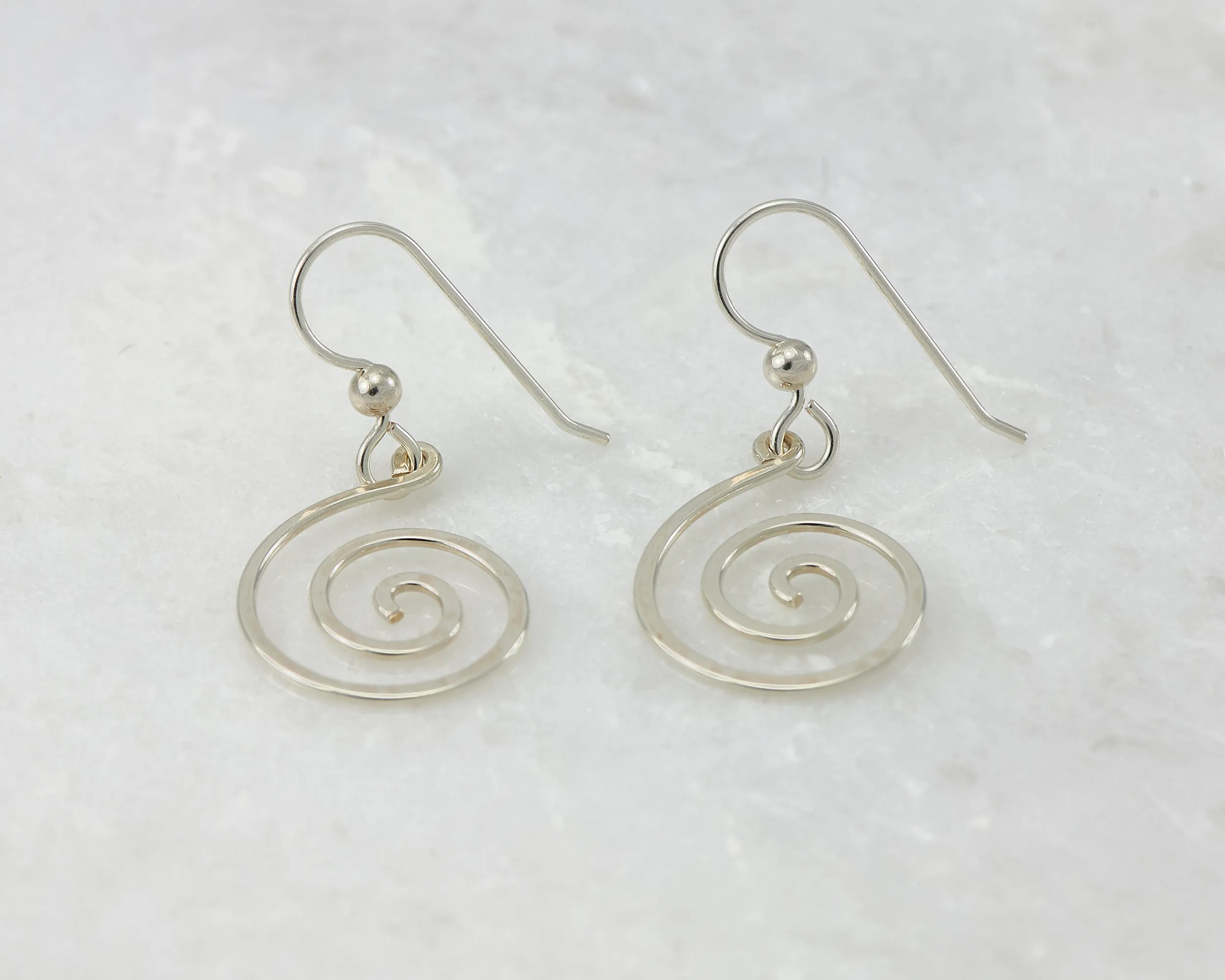 Silver Spiral Earrings
